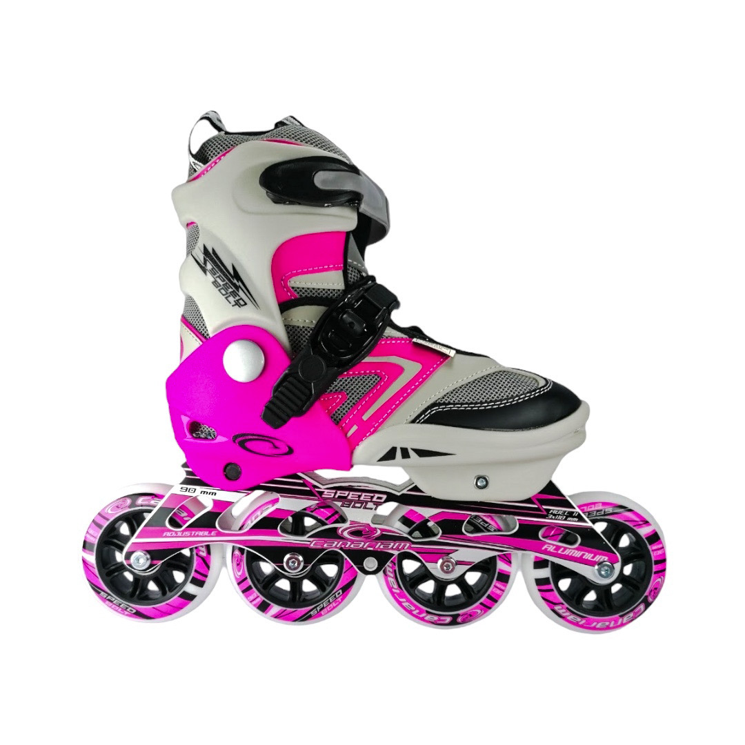Patines En Linea Semiprofesionales Canariam Speed Bolt Ajustables Fucsia